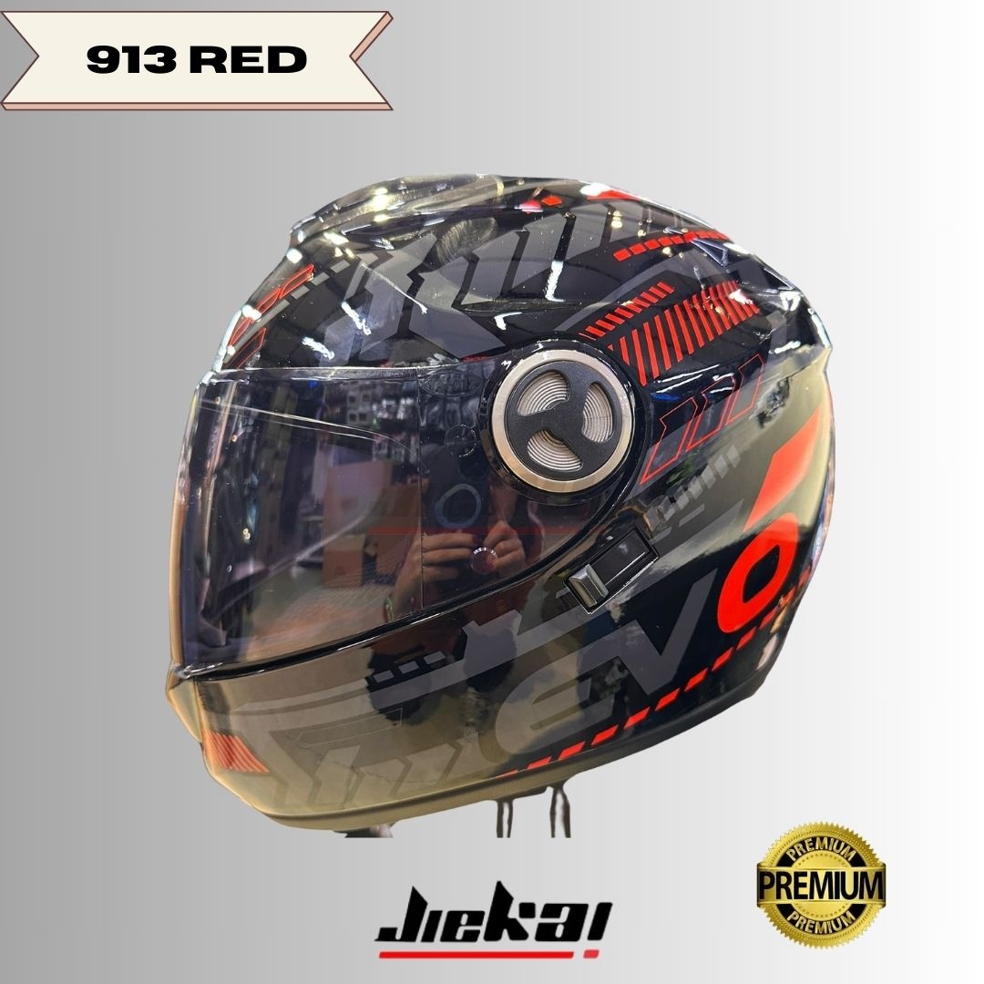 JK 913 GEOMETRİ RED FUL FACE KASK