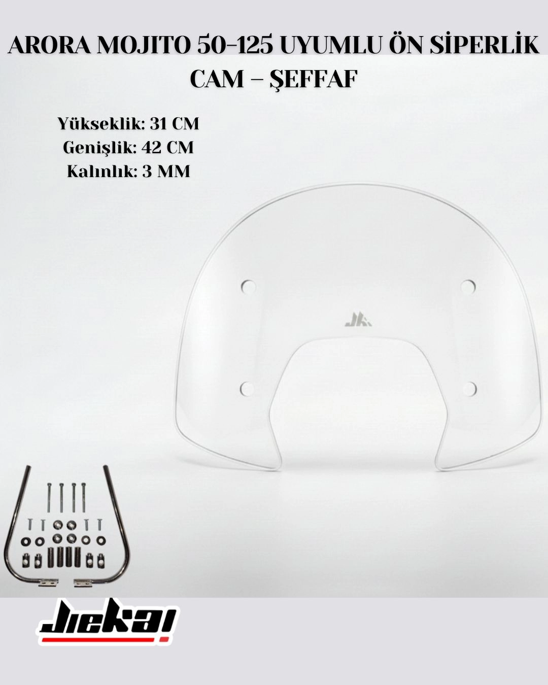 ARORA MOJITO 50-125 UYUMLU ÖN SİPERLİK CAM – ŞEFFAF