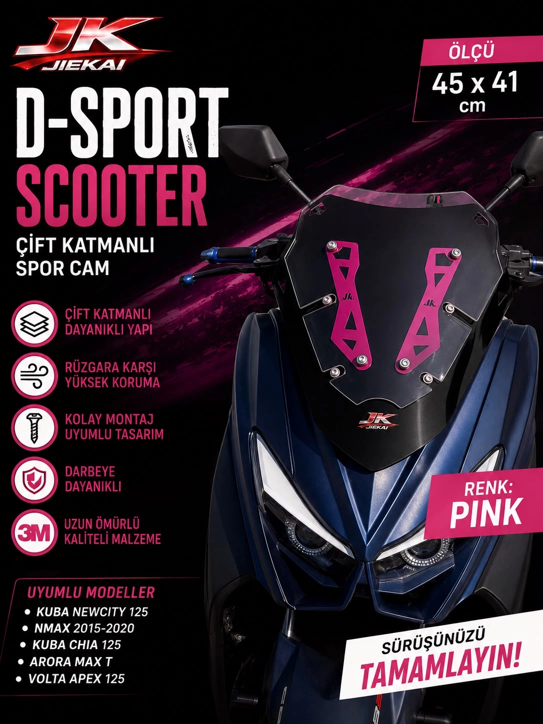 ARORA MAX-T - D-Sport SCOOTER ÖN CAM SPOR CAM (PİNK)
