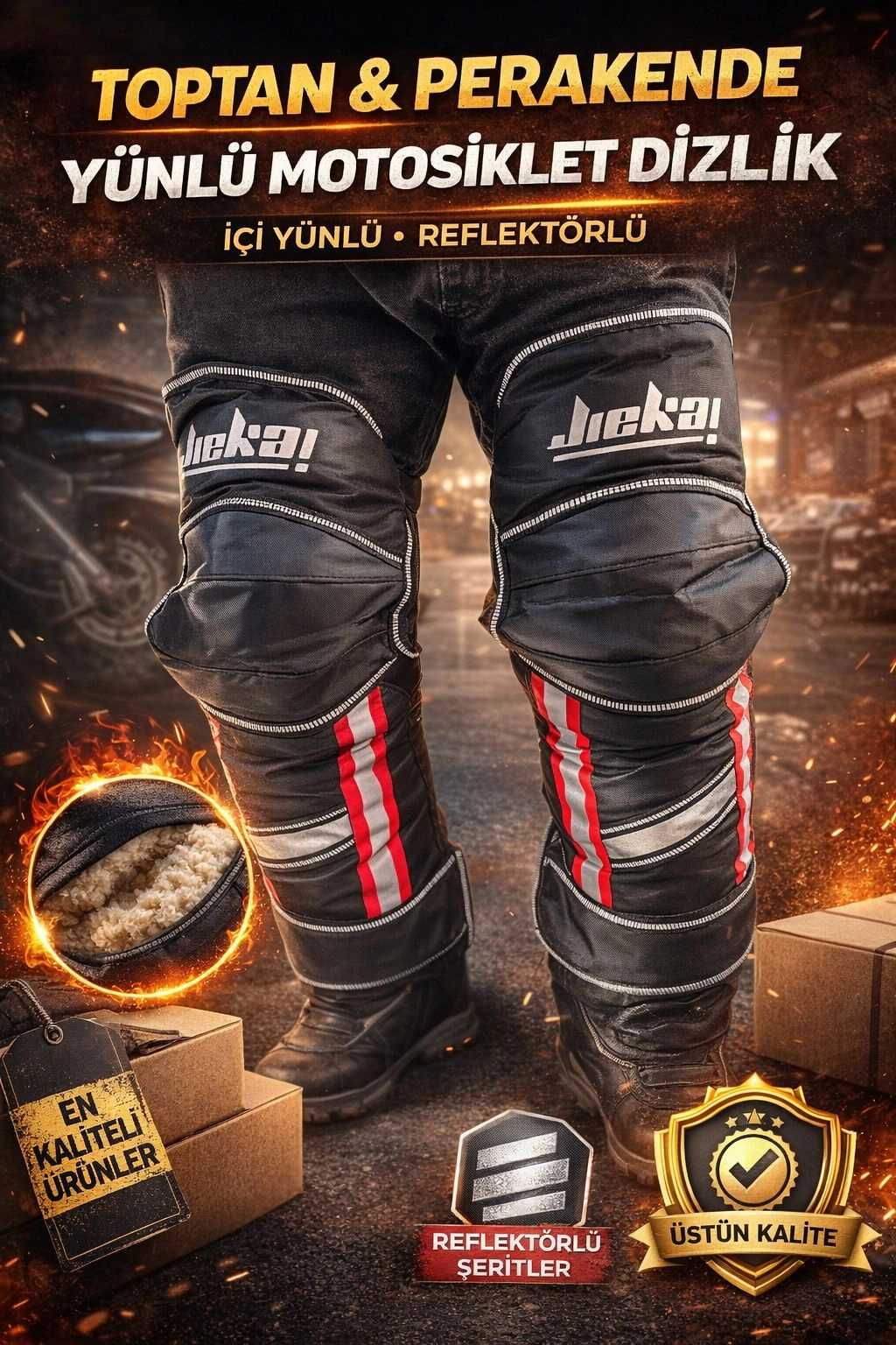 JİEKAİ B-55 MOTOSİKLET KIŞLIK YÜNLÜ DİZLİK