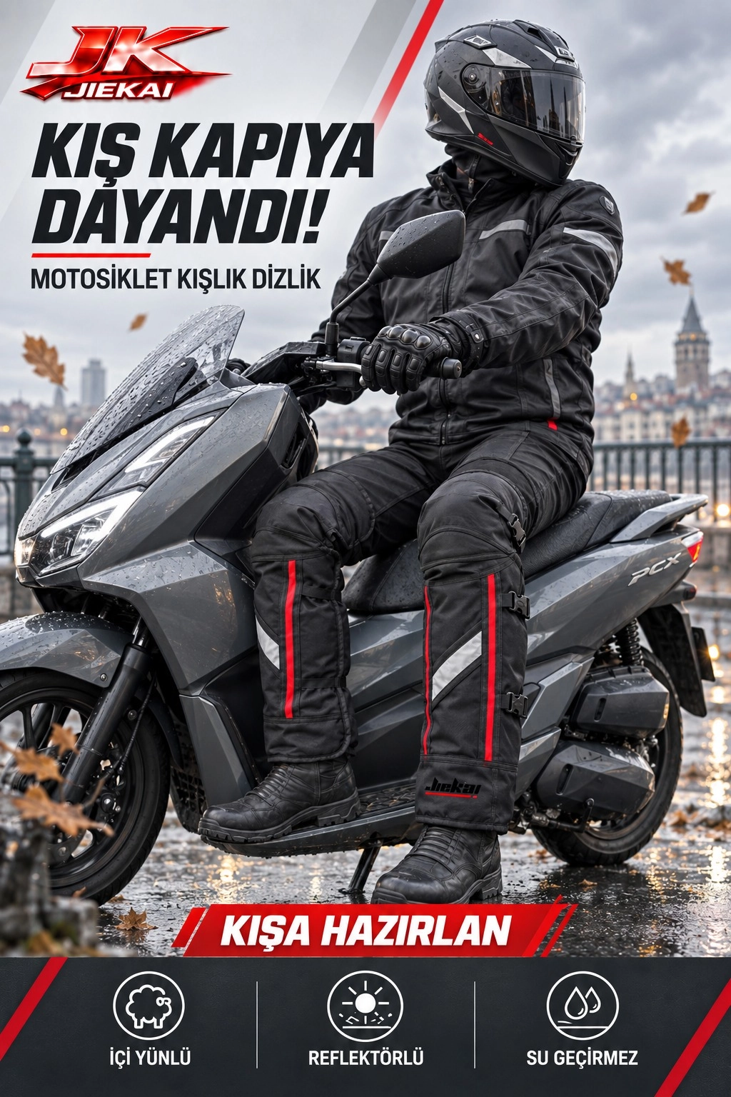 JİEKAİ B-55 MOTOSİKLET KIŞLIK YÜNLÜ DİZLİK
