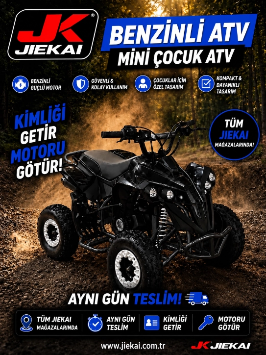 JİEKAİ BENZİNLİ MİNİ ÇOCUK ATV –SİYAH