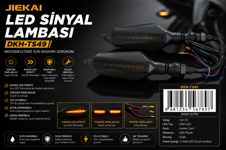 JİEKAİ DKH-TS49 Kayan LED Sinyal Lambası
