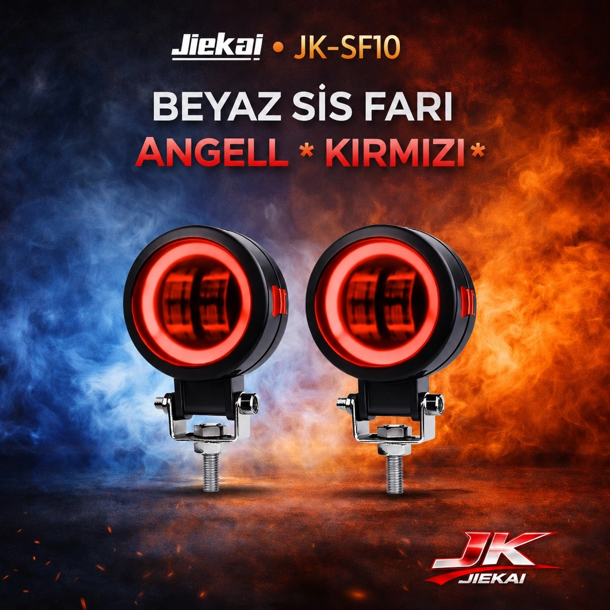 JİEKAİ JK-SF10 BEYAZ SİS FARI ANGELL * KIRMIZI * ( ADET FİYATIDIR )