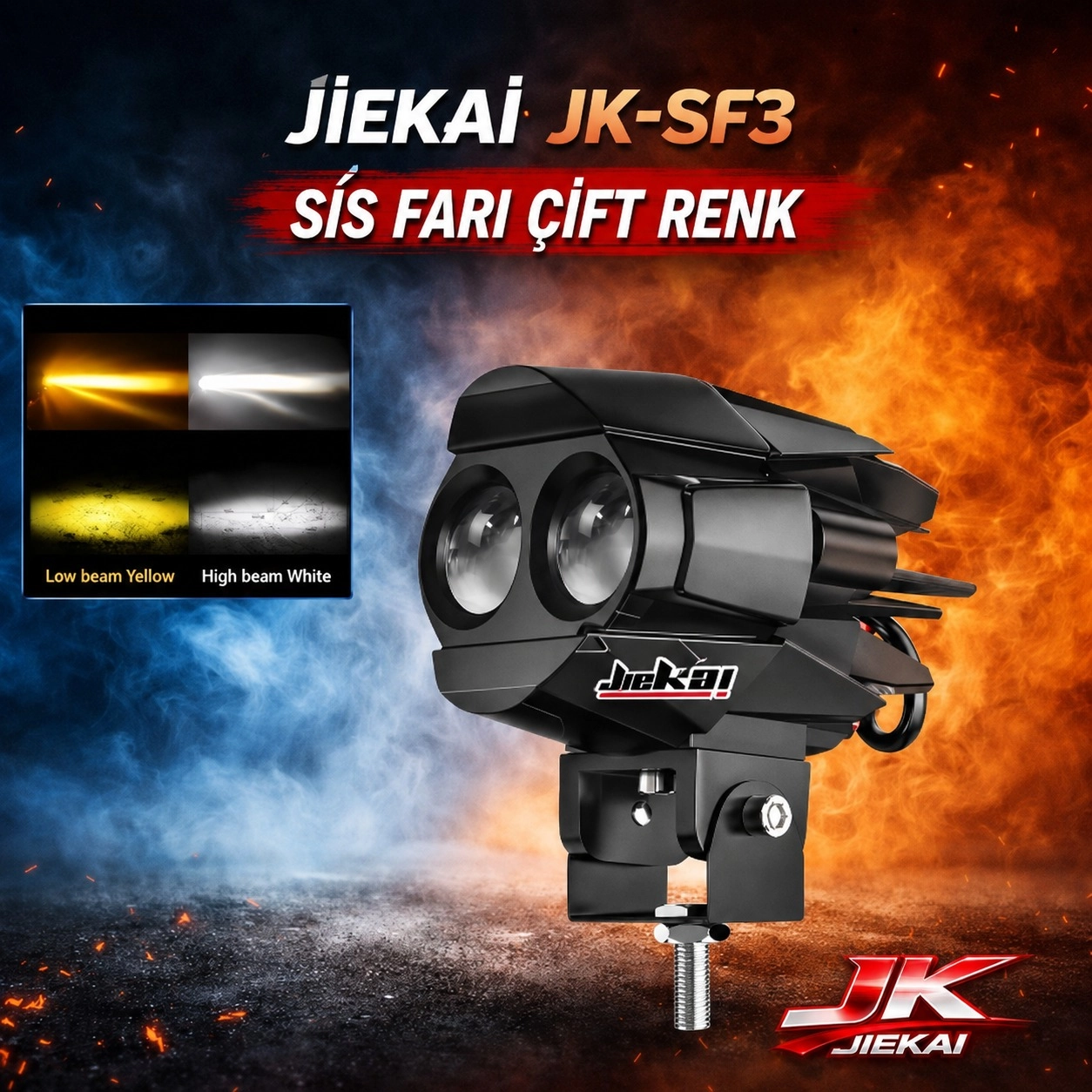 JİEKAİ JK-SF3 SİS FARI ÇİFT RENK ( ADET FİYATIDIR )