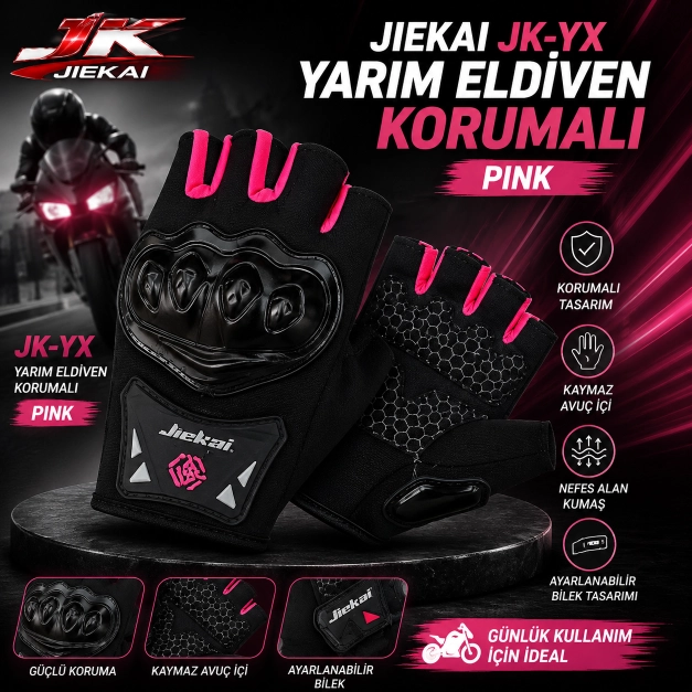 JİEKAİ JK-YX YARIM ELDİVEN KORUMALI * PİNK *