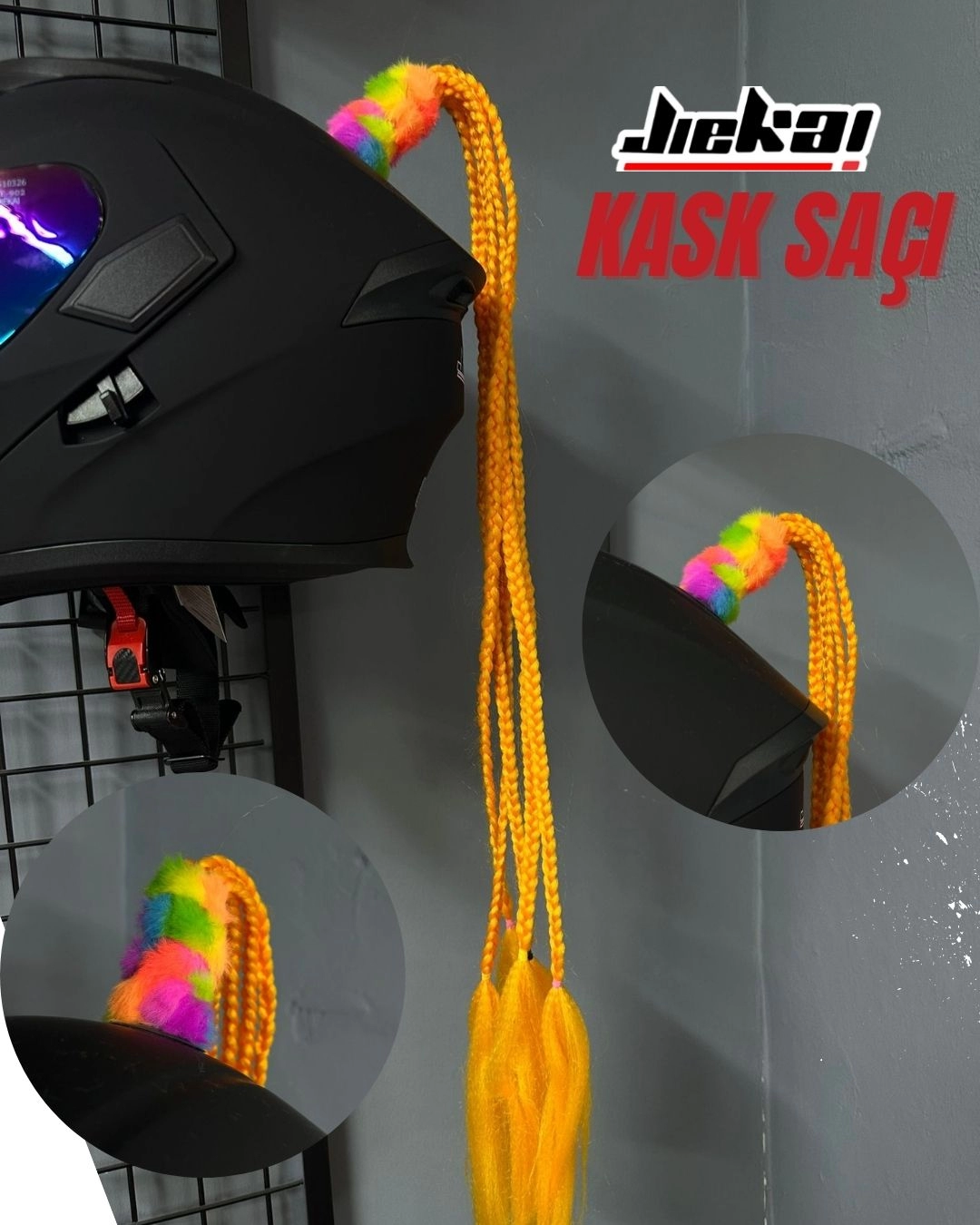 JİEKAİ KASK SAÇI TURUNCU RENK AFRİKA ÖRGÜ MODEL-07