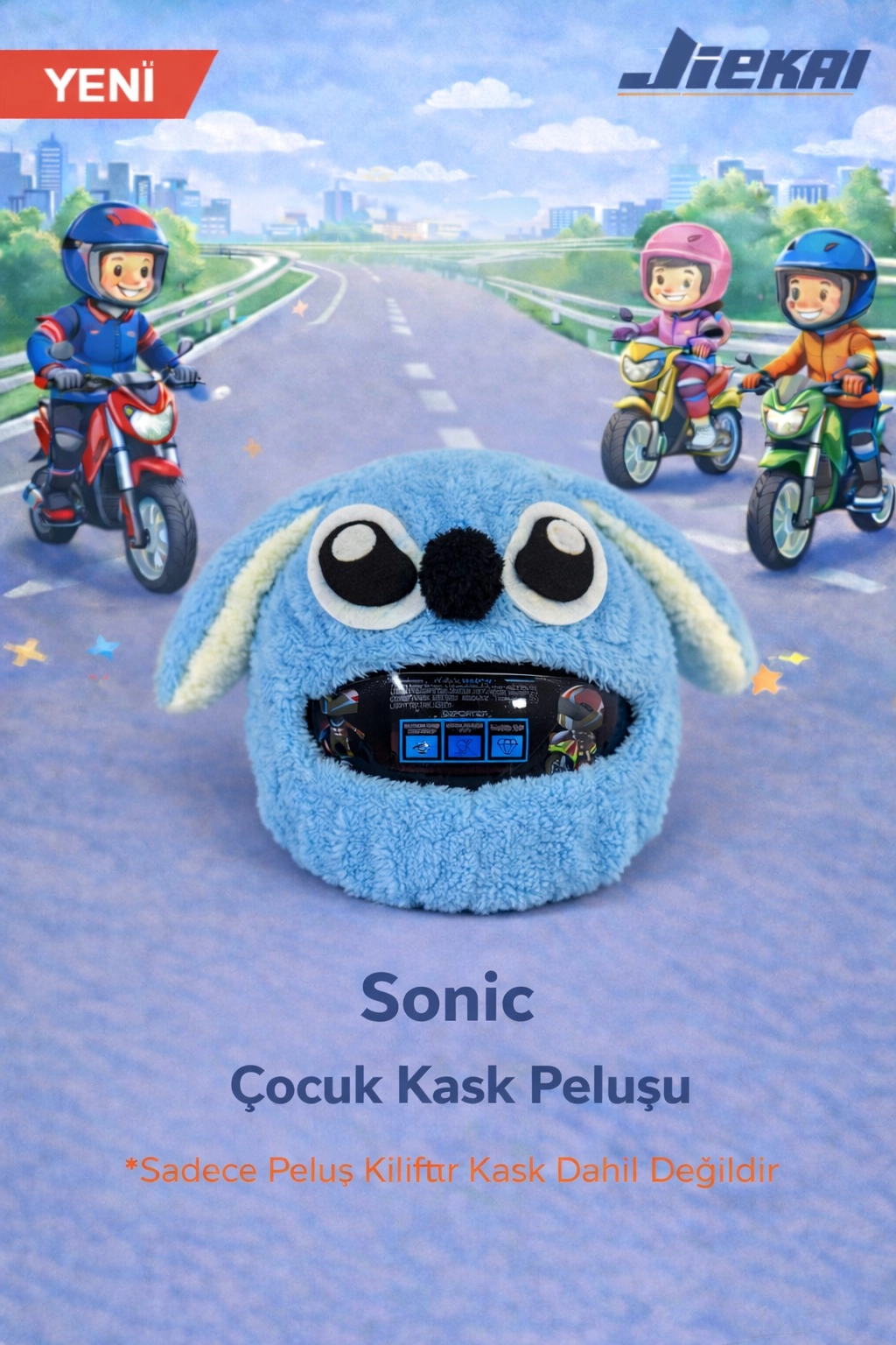 JİEKAİ Sonic Çocuk Kask Peluşu