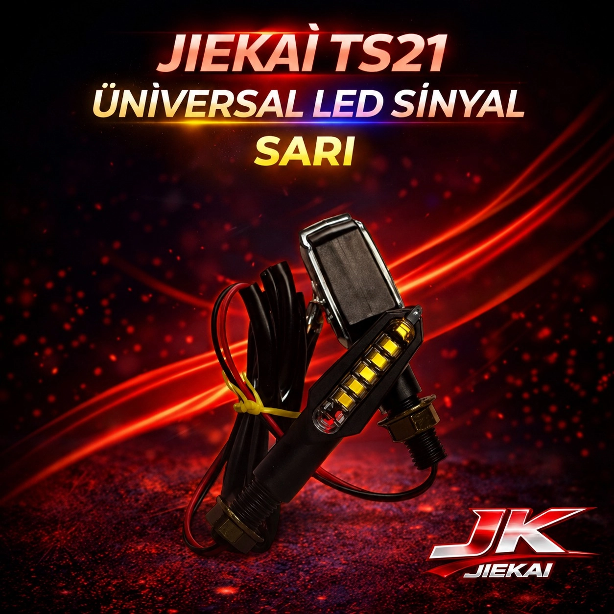 JİEKAİ TS21 ÜNİVERSAL LED SİNYAL MOTOSİKLET *SARI*