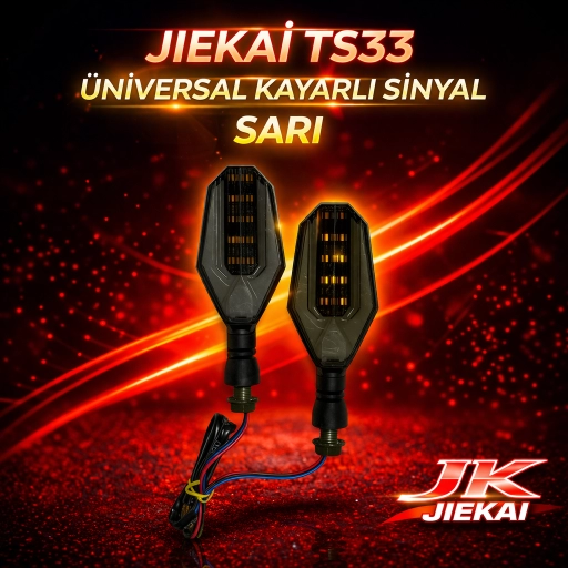 JİEKAİ TS33 ÜNİVERSAL KAYARLI SİNYAL MOTOSİKLET *RENK SEÇENEKLİ* *SARI-KIRMIZI*