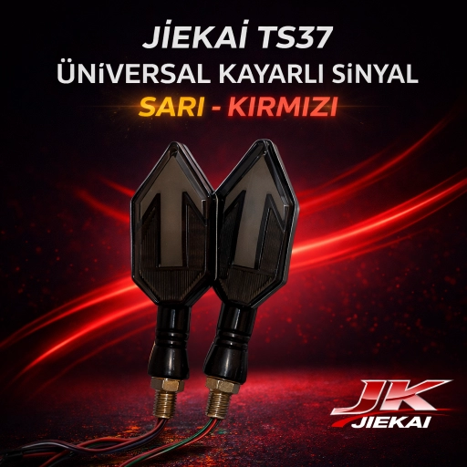 JİEKAİ TS37 ÜNİVERSAL KAYARLI SİNYAL MOTOSİKLET *KIRMIZI*SARI