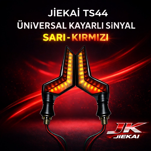  JİEKAİ TS44 ÜNİVERSAL KAYARLI SİNYAL MOTOSİKLET *RENK SEÇENEKLİ* *SARI-KIRMIZI*