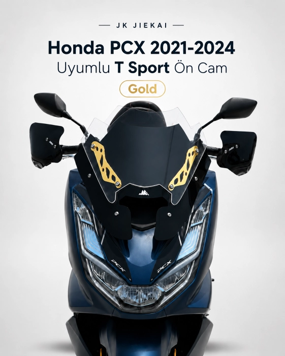 JK JİEKAİ Honda PCX 2021-2024 Uyumlu T Sport Ön Cam - GOLD