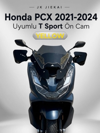 JK JİEKAİ Honda PCX 2021-2024 Uyumlu T Sport Ön Cam -YELLOW