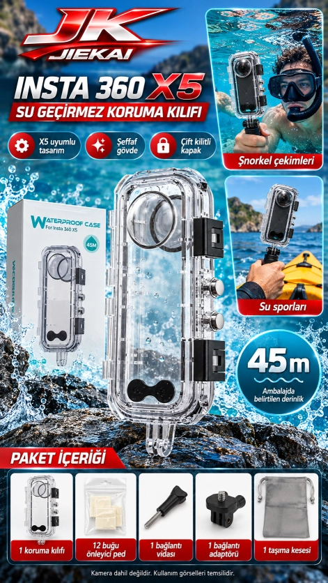 JK JİEKAİ INSTA 360 X5 SU GEÇİRMEZ KORUMA KILIFI