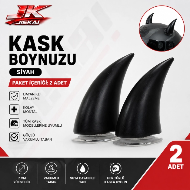 KASK BOYNUZU ( SİYAH ) PAKET İÇERİĞİ 2 ADET
