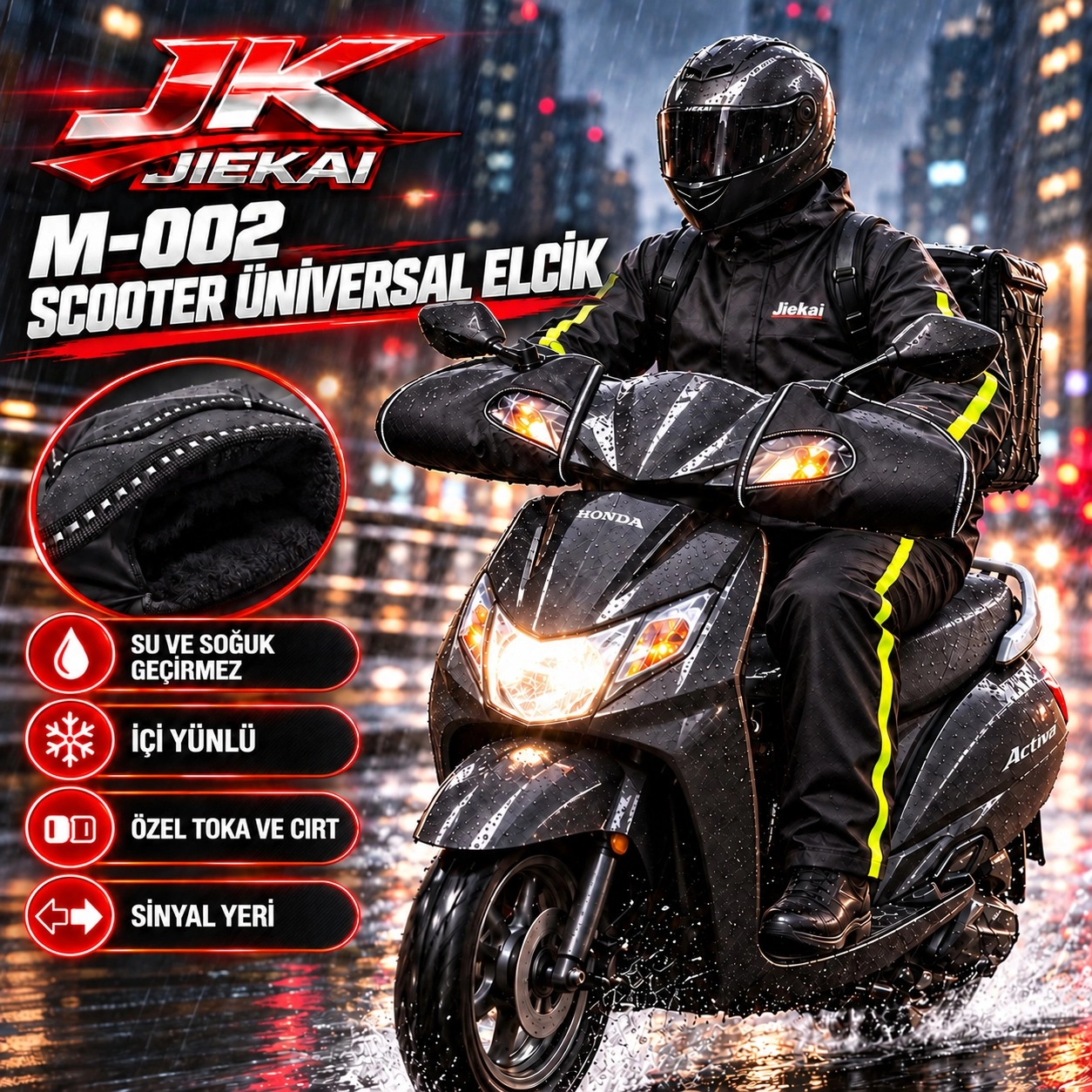 M-002 SCOOTER ÜNİVERSAL ELCİK REFLEKTÖRLÜ ( TOKALI )