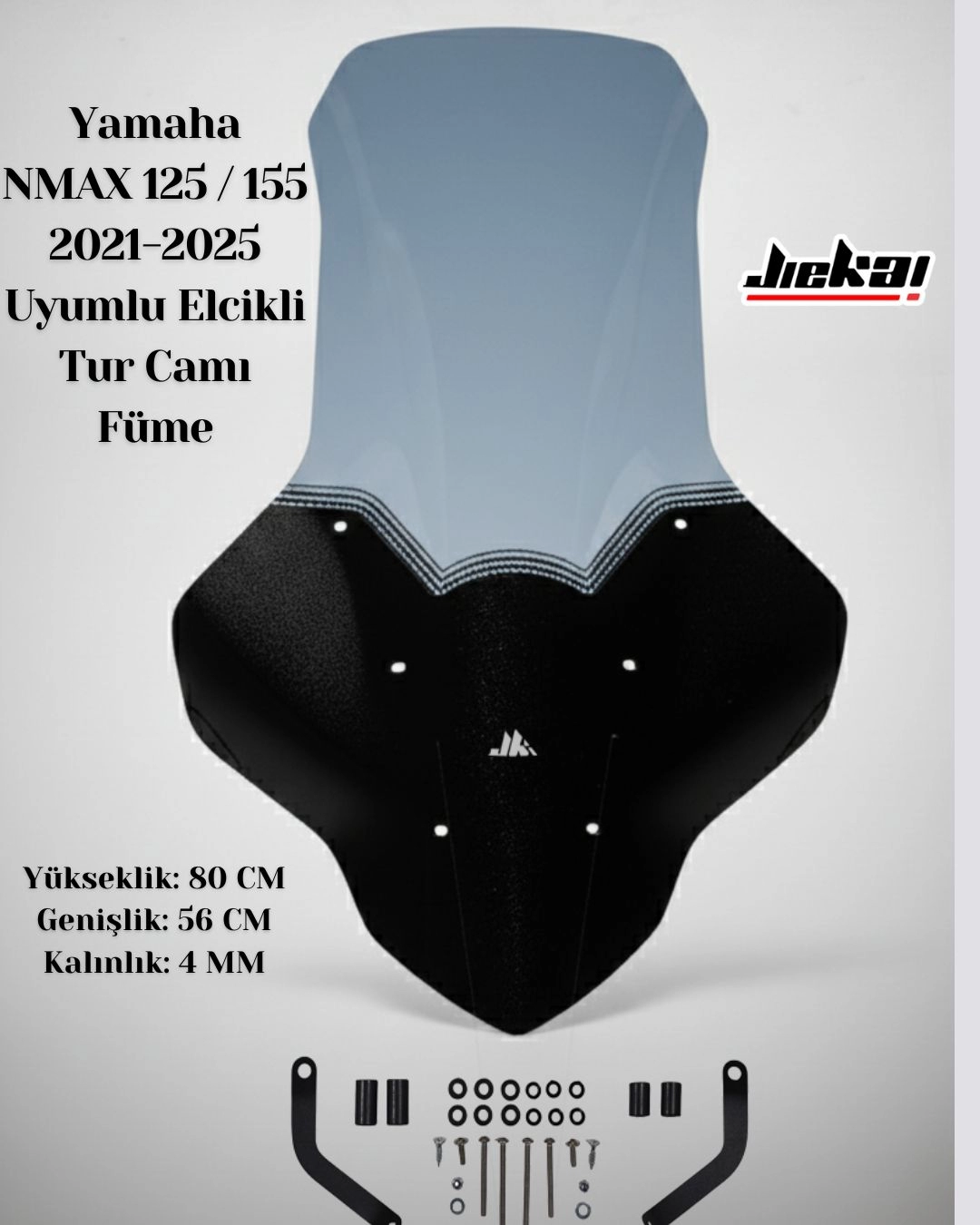 Yamaha NMAX 125 / 155 2021-2025 Uyumlu Elcikli Tur Camı Füme