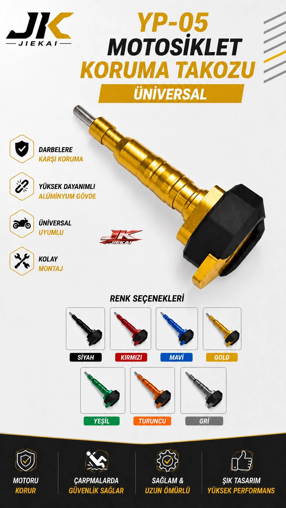 YP-05 RENKLİ KORUMA TAKOZU GOLD RENK ( ADET FİYATIDIR )