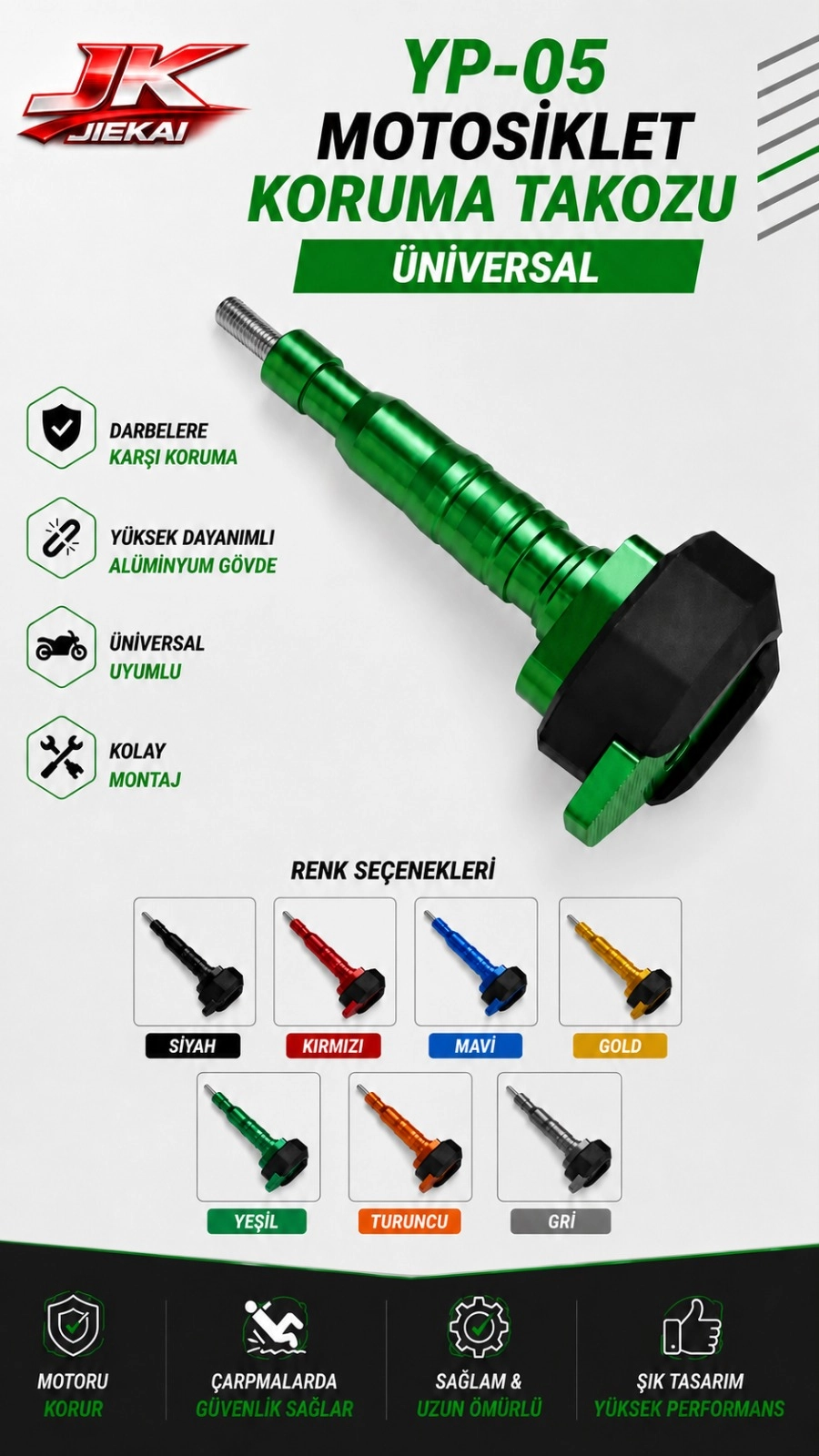 YP-05 RENKLİ KORUMA TAKOZU YEŞİL RENK ( ADET FİYATIDIR )